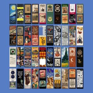 Vintage Retro Bookmarks Set of 40 – Classic Collectible Designs | 300 GSM Hard Paper with Thermal Matt Lamination