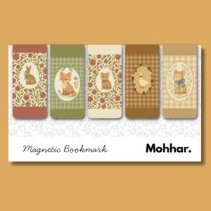 Cute Pet Art Magnetic Bookmarks Set of 5 – Adorable Animal Designs – Matt Lamination