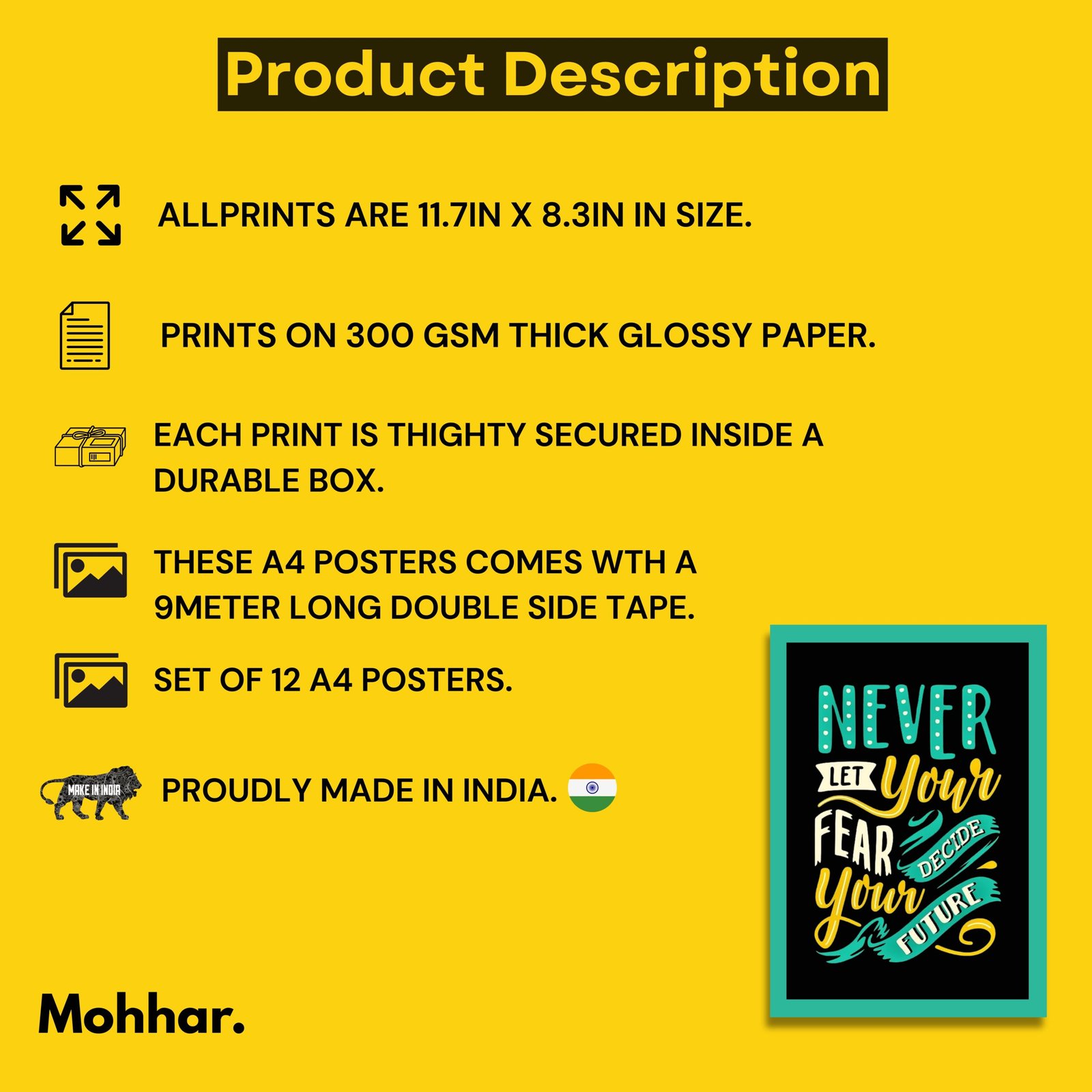 Motivational Posters Set of 12 – A4 Wall Art for Home, Study & Office - Image 7