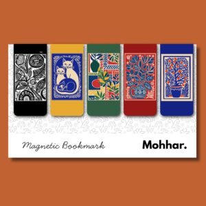 Colourful Art Magnetic Bookmarks Set of 5 – Vibrant Aesthetic Bookmarks for Readers – 300 GSM Hard Paper with Strong 1.5mm Magnet & Matt Lamination