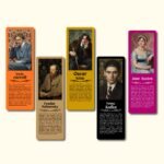 Literature Icons Bookmark Set of 10 | Classic Authors Collection Featuring Shakespeare, Orwell, Austen, and More